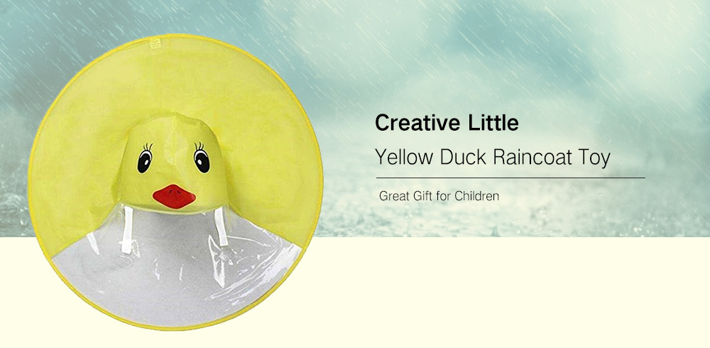 Creative Little Yellow Duck Raincoat Toy Great Gift for Children