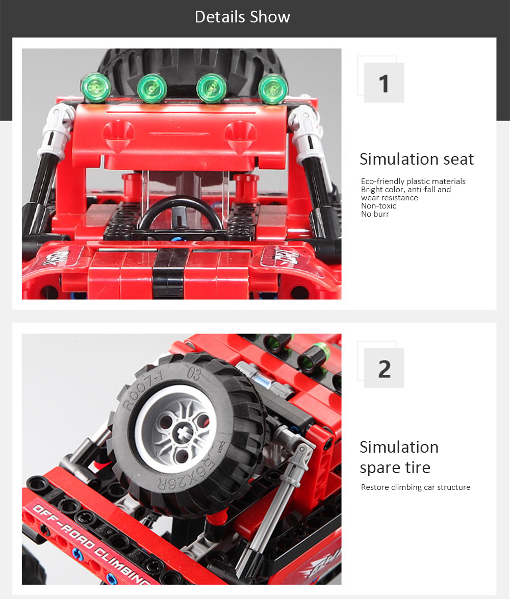 CaDA Assembling Building Blocks Off-road Car Toy with Remote Control