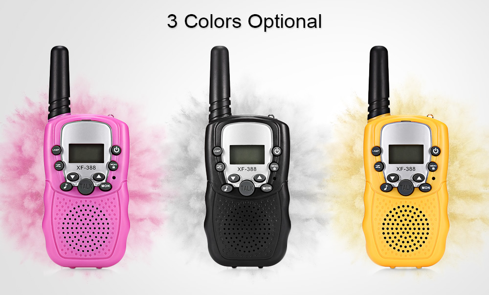 2pcs XF - 388 Children Walkie Talkies 2-way Radio 3KM Range 22 Channels