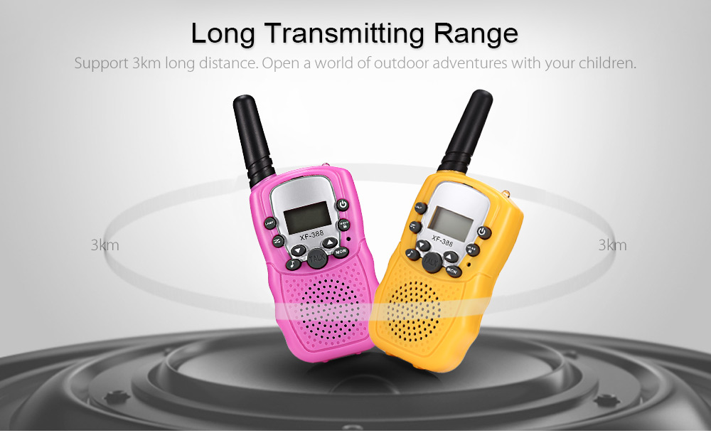 XF - 388 2pcs Children Walkie Talkies 2-way Radio 3KM Range 8 Channels