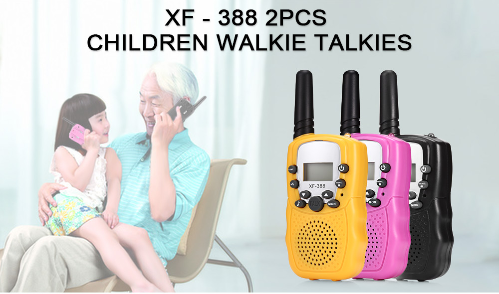 XF - 388 2pcs Children Walkie Talkies 2-way Radio 3KM Range 8 Channels