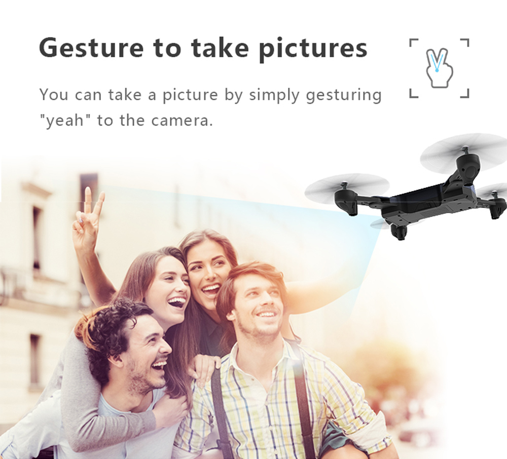 F196 WiFi PFV RC Drone Quadcopter 2MP HD Camera Optical Flow Altitude Hold Gesture Shoot Headless Mode One Key Return
