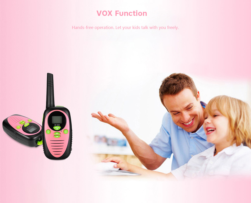 XF - 508 2pcs Children Walkie Talkies 2-way Radio 8 Channels 3KM Range Belt Clip XF - 508 2pcs Children Walkie Talkies 2-way Radio 8 Channels 3KM Range Belt Clip