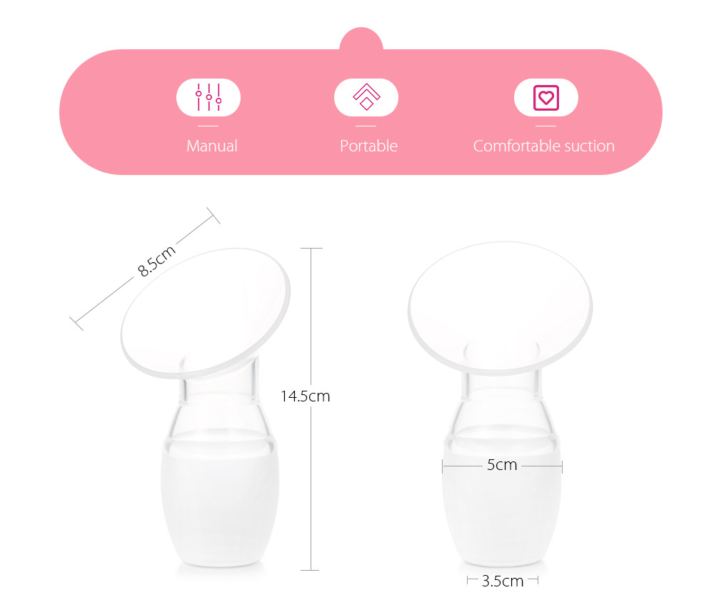 Cmbear Silicone Milk Collector Safety PP Manual Breast Feeding Pump with Cover Cmbear Silicone Milk Collector Safety PP Manual Breast Feeding Pump with Cover