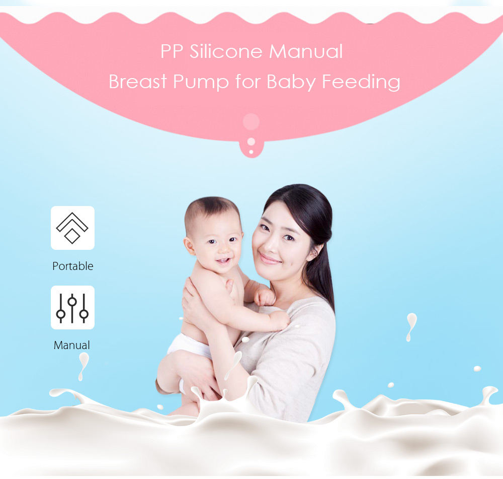 Cmbear Silicone Milk Collector Safety PP Manual Breast Feeding Pump with Cover