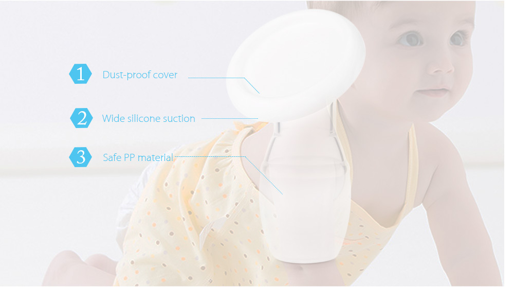 Cmbear Silicone Milk Collector Safety PP Manual Breast Feeding Pump with Cover