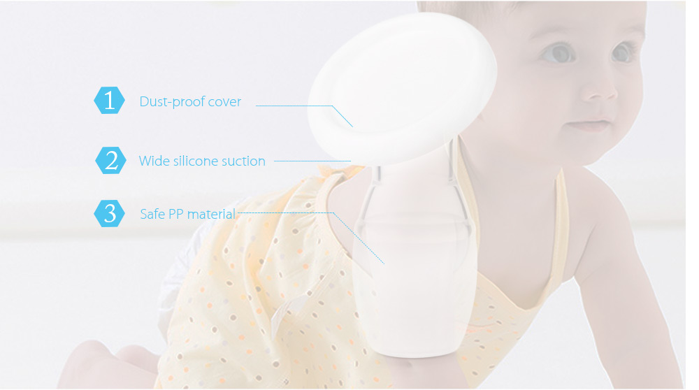 Cmbear Silicone Milk Collector Safety PP Manual Breast Feeding Pump with Cover Cmbear Silicone Milk Collector Safety PP Manual Breast Feeding Pump with Cover