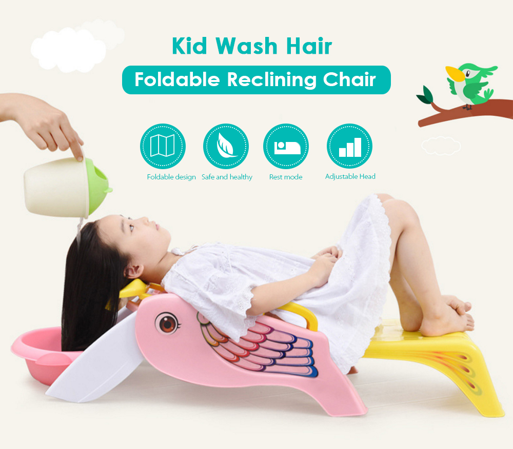Kid PP Material Foldable Reclining Chair Bathroom Seat for Washing Hair