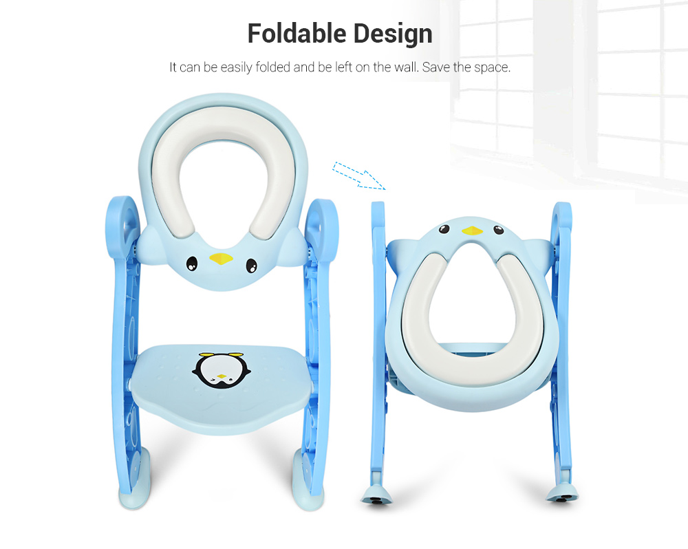 Baby Toddler Potty Training Seat with Non-slip Toilet Ladder Adjustable PP