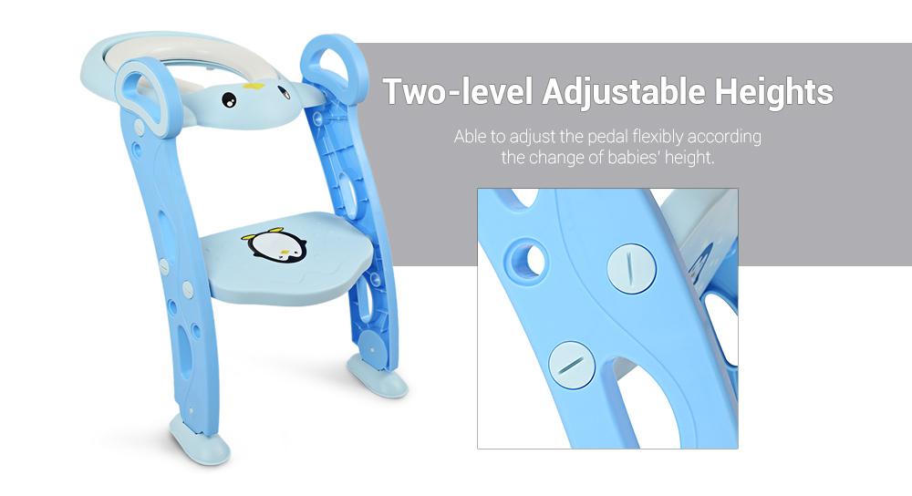 Baby Toddler Potty Training Seat with Non-slip Toilet Ladder Adjustable PP