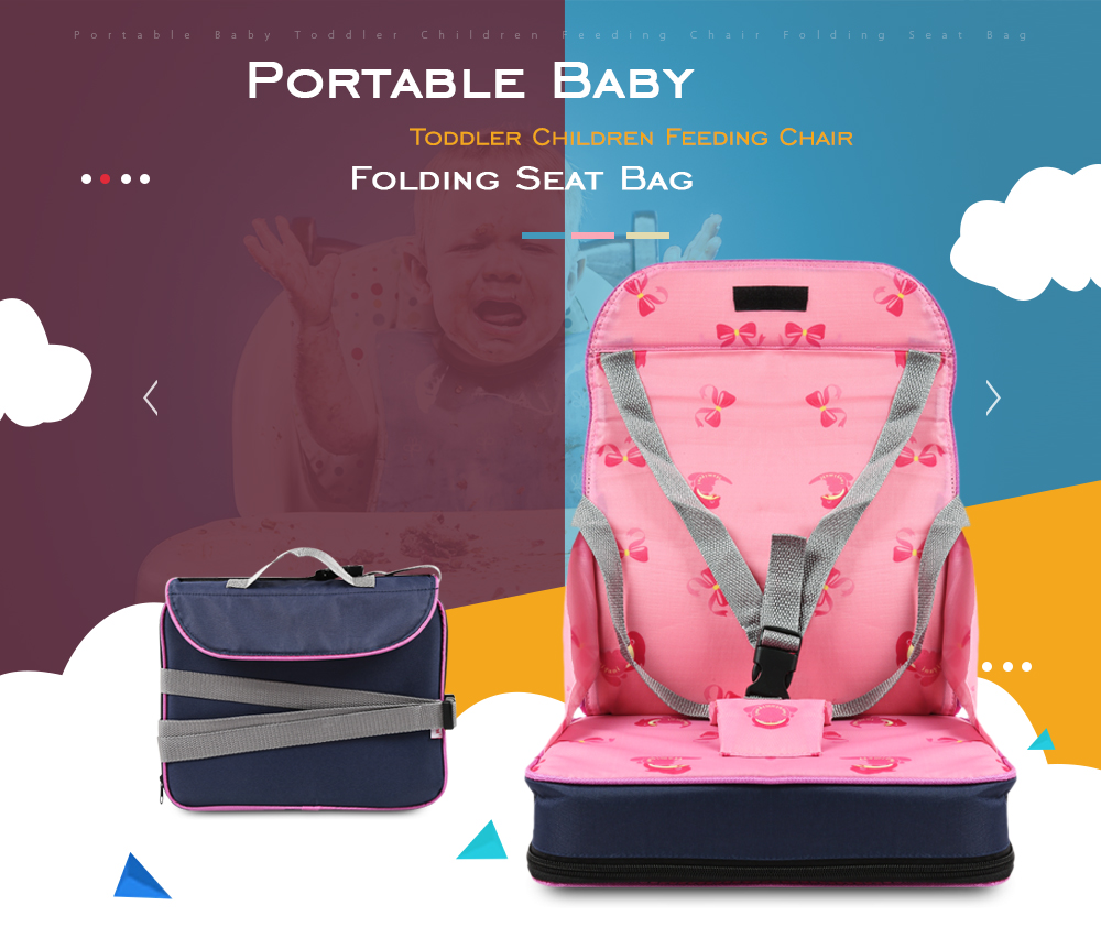Portable Baby Toddler Children Feeding Chair Folding Seat Water Resistant Bag