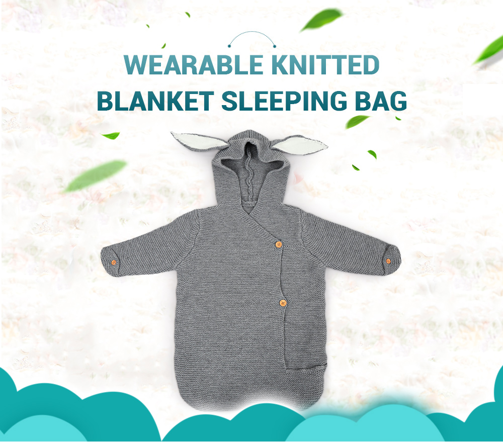 Baby Wearable Cute Rabbit Shape Knitted Swaddle Blanket Infant Sleeping Bag Baby Wearable Cute Rabbit Shape Knitted Swaddle Blanket Infant Sleeping Bag
