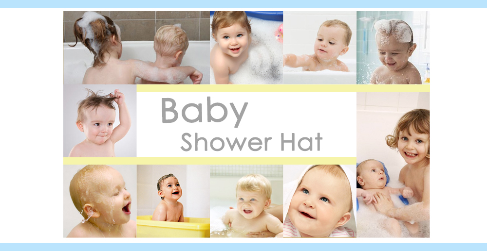 Baby Shower Hat Water Resistant Kids Bathing Shampoo Cap with Earmuffs