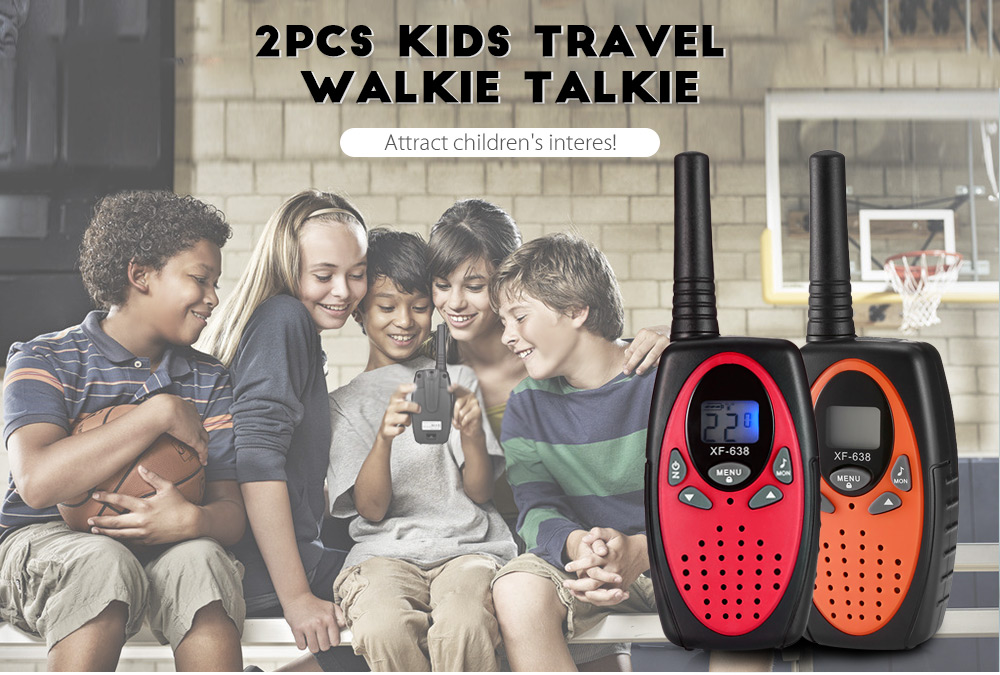 2pcs XF - 638 8 Channel Travel Handheld Walkie Talkie Kids Portable 2 Way Transceiver 2pcs XF - 638 8 Channel Travel Handheld Walkie Talkie Kids Portable 2 Way Transceiver
