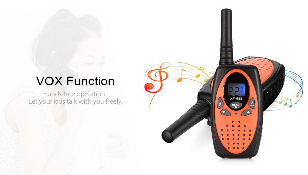 2pcs XF - 638 8 Channel Travel Handheld Walkie Talkie Kids Portable 2 Way Transceiver