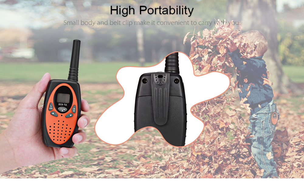 2pcs XF - 638 22 Channel Travel Handheld Walkie Talkie Kids Portable 2 Way Transceiver