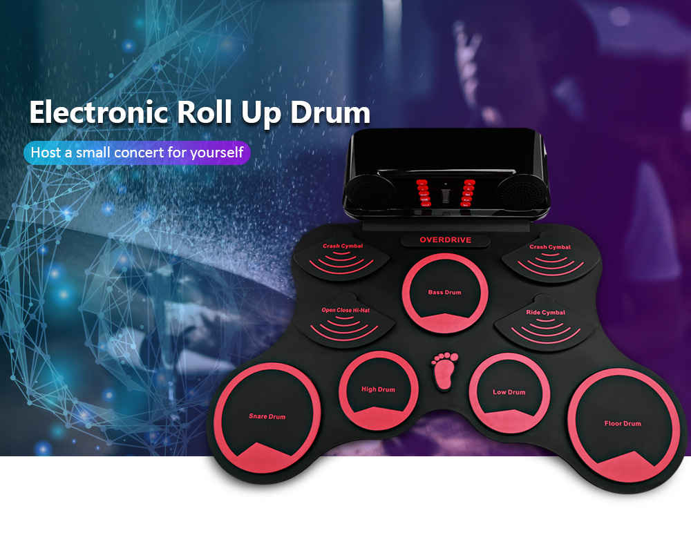 AEOFUN 10 Pads Electronic Roll Up Drum Kit with Recording Function