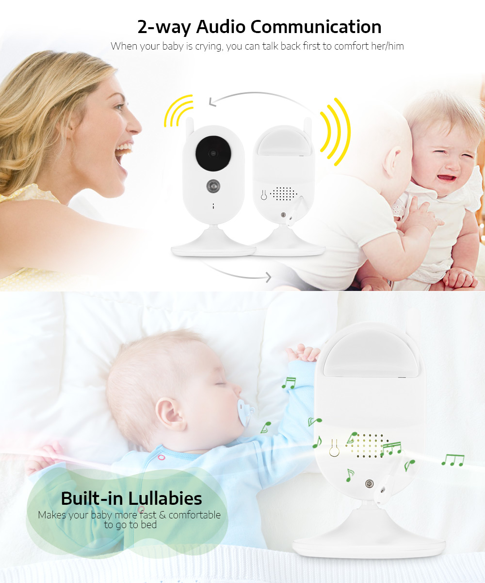 Wireless Video Baby Monitor Digital Sleep Monitoring Night Vision Temperature Sensor Wireless Video Baby Monitor Digital Sleep Monitoring Night Vision Temperature Sensor