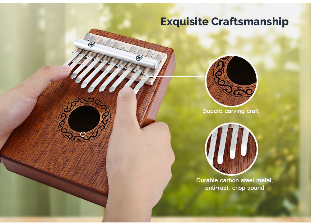 B - 10T 10 Keys Kalimba Thumb Piano Mahogany Body Musical Instrument B - 10T 10 Keys Kalimba Thumb Piano Mahogany Body Musical Instrument