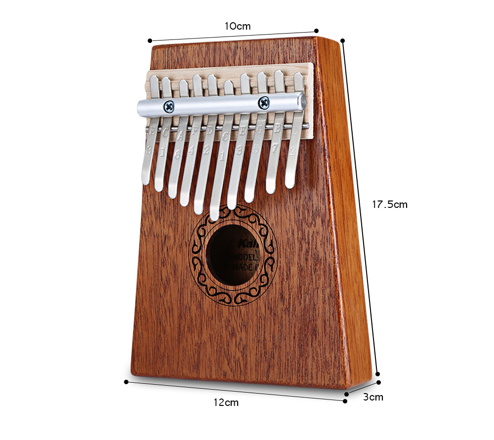 B - 10T 10 Keys Kalimba Thumb Piano Mahogany Body Musical Instrument