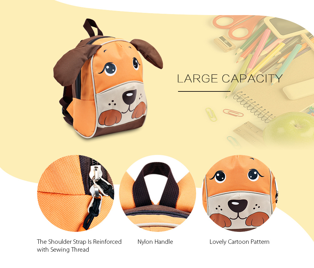 Portable Lovely Secure Children School Bag with Dog Pattern