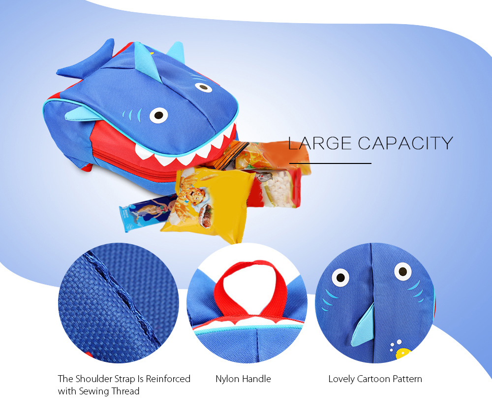 Portable Lovely Secure Children School Bag with Shark Pattern Portable Lovely Secure Children School Bag with Shark Pattern