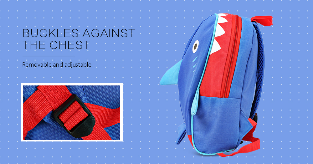 Portable Lovely Secure Children School Bag with Shark Pattern