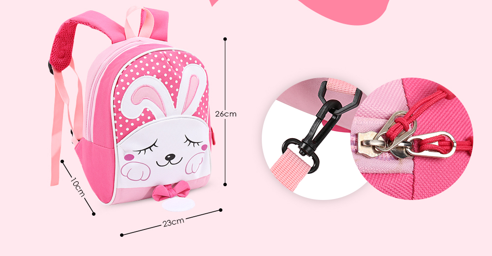 Portable Lovely Secure Children School Bag with Rabbit Pattern