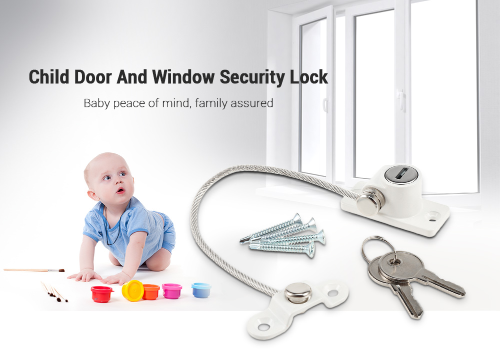 Anti-theft Stainless Steel Wire Child Door Window Security Lock