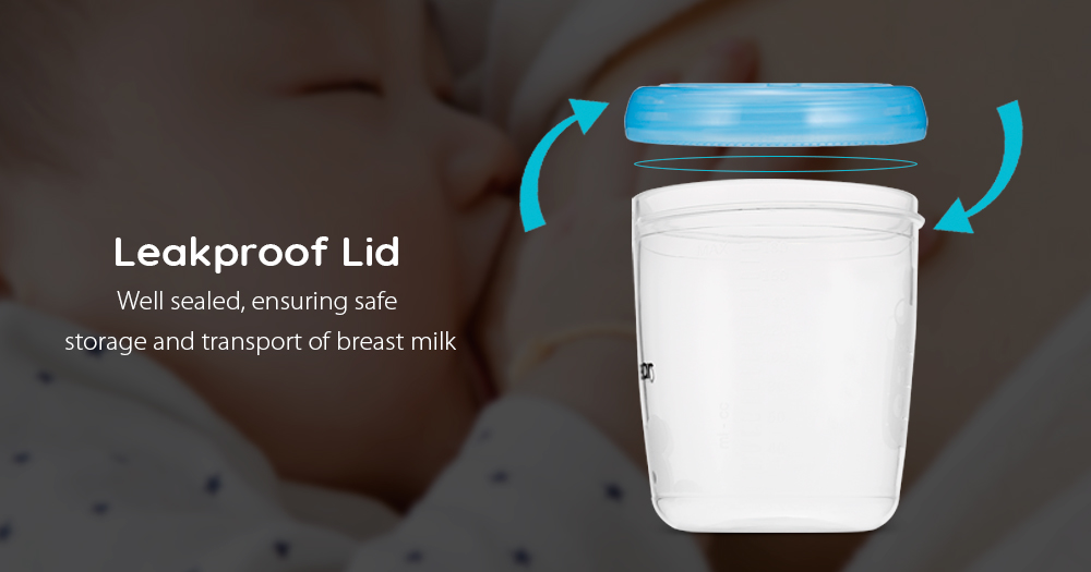 4pcs Cmbear Reusable Baby 6oz / 180ml Breast Milk Storage PP Cups