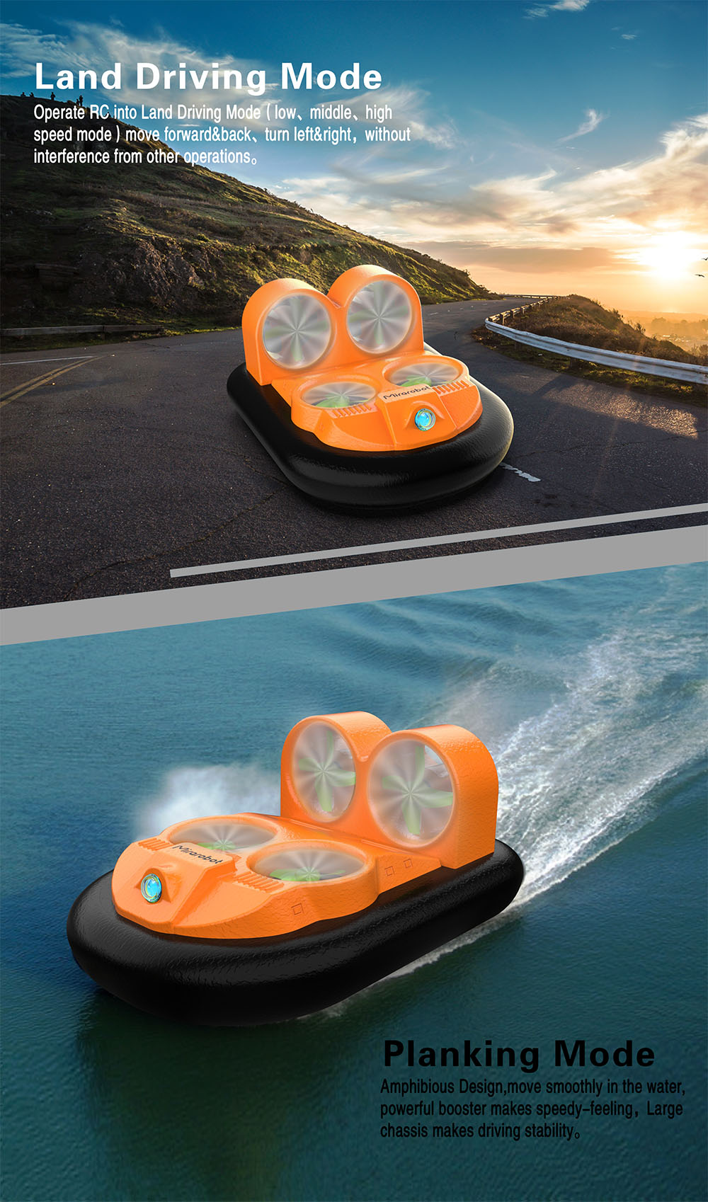 Mirarobot GV160 RC Boat Ground Effect Vehicle Toy Mirarobot GV160 RC Boat Ground Effect Vehicle Toy