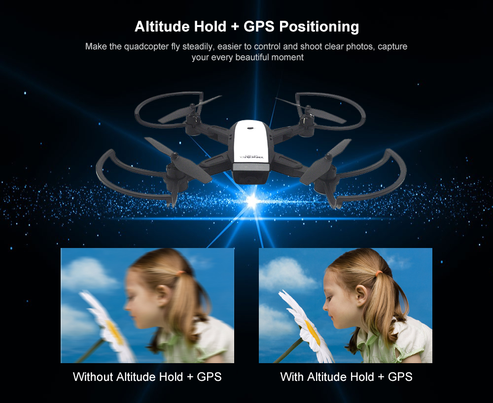 LH - X28WF WiFi FPV RC Drone GPS Altitude Hold Waypoint Point of Interest Follow One Key Return Quadcopter