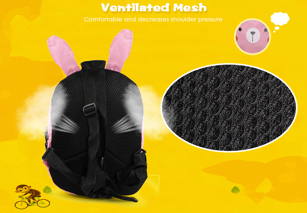 Portable Pink Lovely Secure Children School Bag with Rabbit Pattern Portable Pink Lovely Secure Children School Bag with Rabbit Pattern