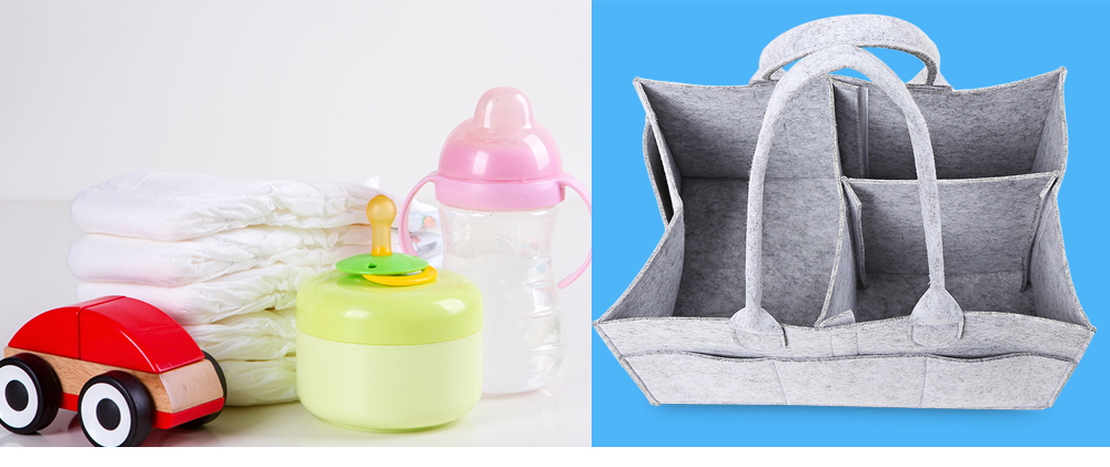 Felt Tote Handbag Baby Diaper Storage Organizer Felt Tote Handbag Baby Diaper Storage Organizer