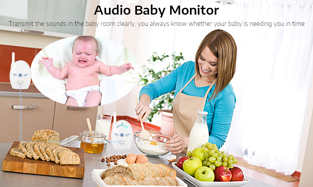 T710 2.4GHz Wireless Rechargeable Sound Digital Audio Baby Monitor