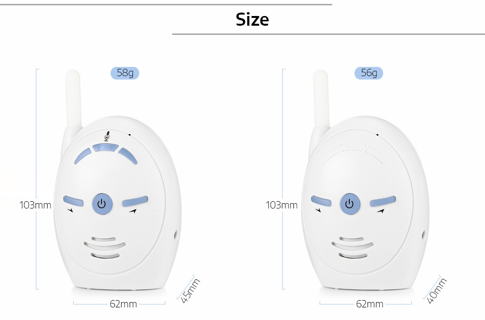 T710 2.4GHz Wireless Rechargeable Sound Digital Audio Baby Monitor