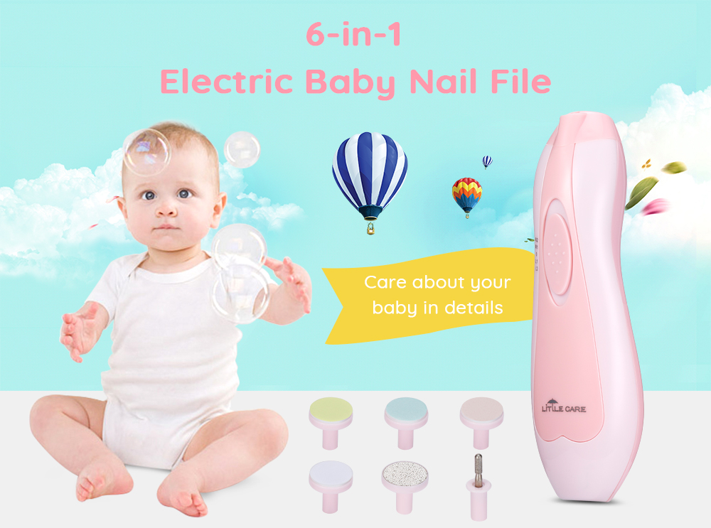 LETING 6-in-1 Baby Nail File for Toes and Fingernails Electric Manicure Set