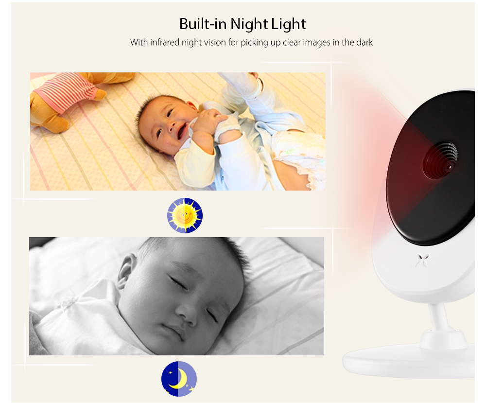 2.4 inch Wireless Digital Video Baby Monitor Night Vision Temperature Sensor 2.4 inch Wireless Digital Video Baby Monitor Night Vision Temperature Sensor