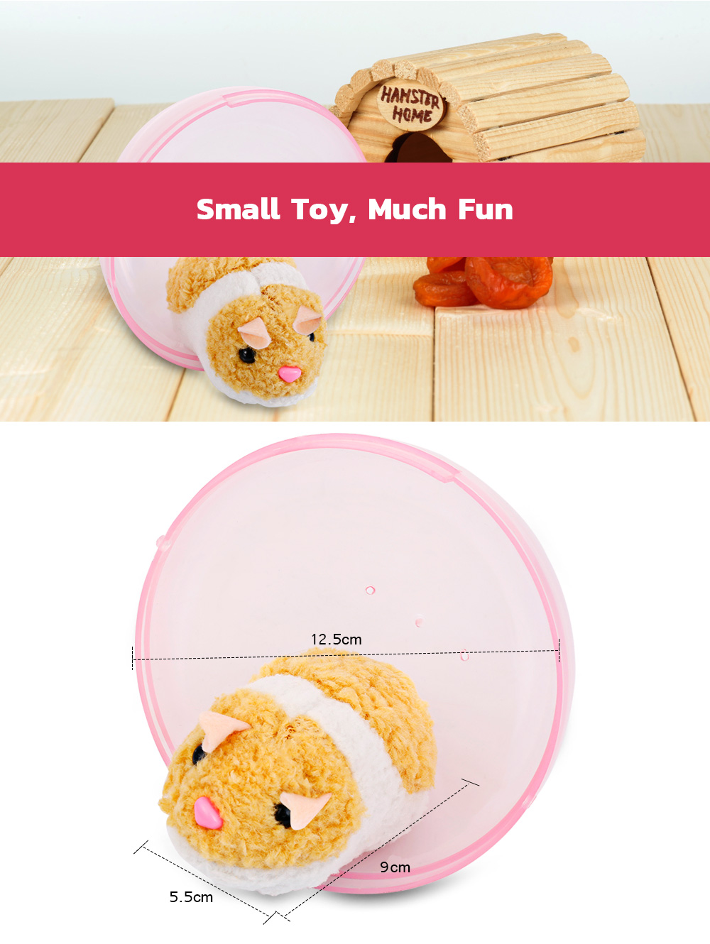 Happy Hamster Rolling Exercise Transparent Ball Kids Electronic Pet Toy