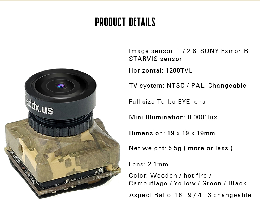 CADDX Turbo Micro SDR2 PLUS 1200TVL Low Latency FPV Camera