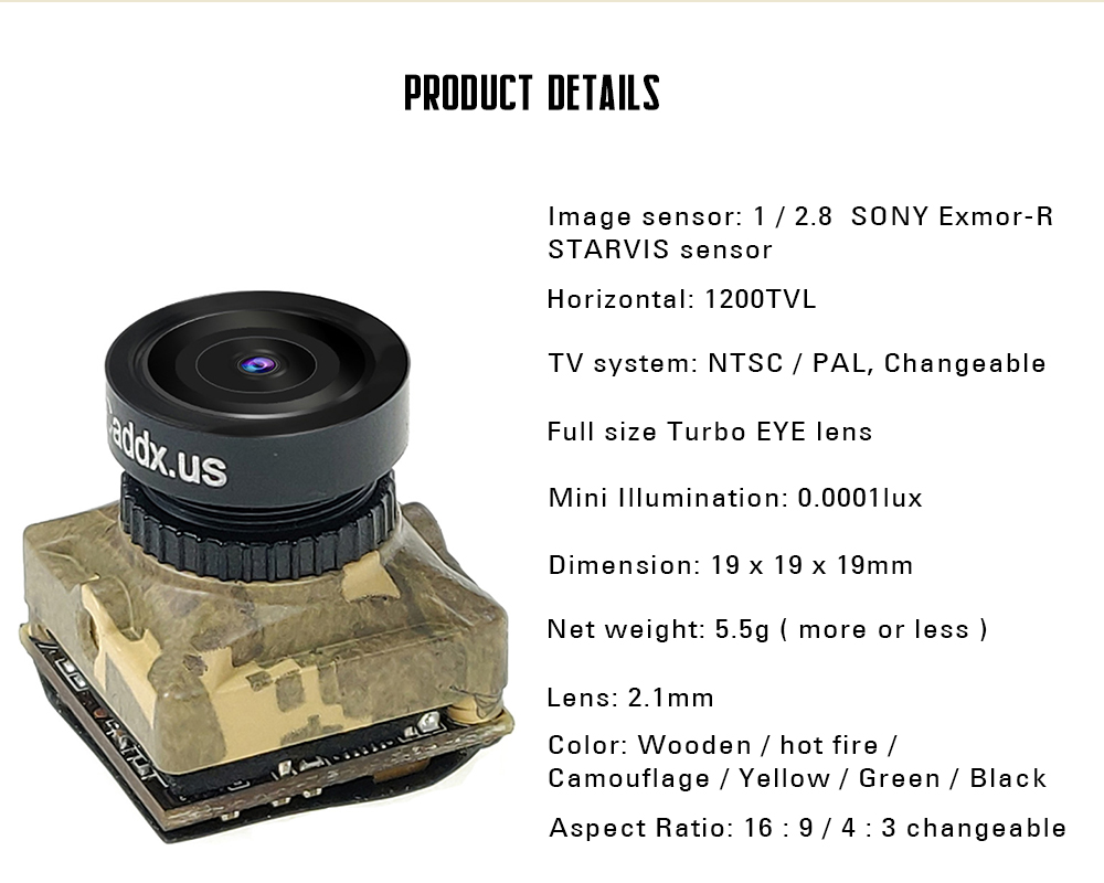 CADDX Turbo Micro SDR2 PLUS 1200TVL Low Latency FPV Camera CADDX Turbo Micro SDR2 PLUS 1200TVL Low Latency FPV Camera