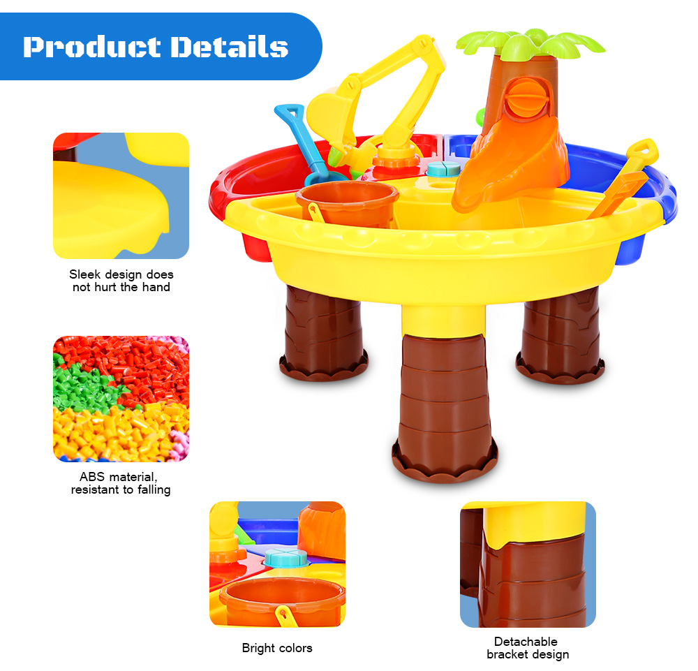 THE NORTH E HOME 9826 Kids Sand Water Round Table Beach Tools Toy THE NORTH E HOME 9826 Kids Sand Water Round Table Beach Tools Toy