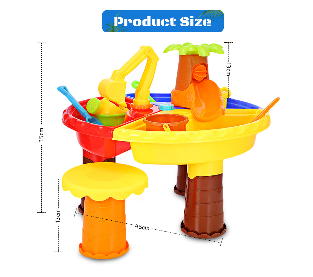 THE NORTH E HOME 9826 Kids Sand Water Round Table Beach Tools Toy