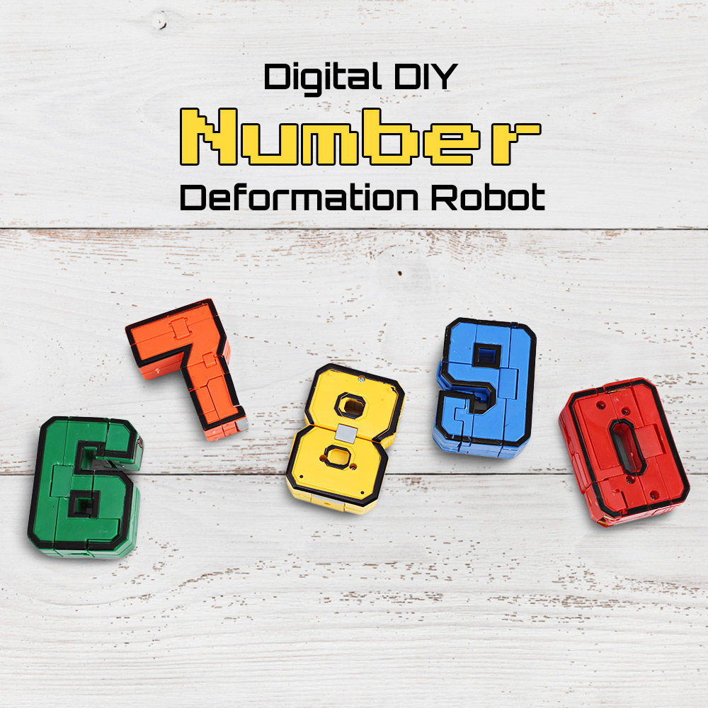 19097 - B Digital DIY Building Blocks Assembly Number Deformation Robot