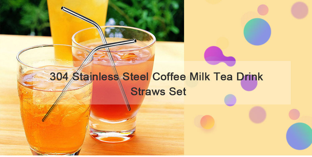 304 Stainless Steel Coffee Milk Tea Drink Straws Set 304 Stainless Steel Coffee Milk Tea Drink Straws Set