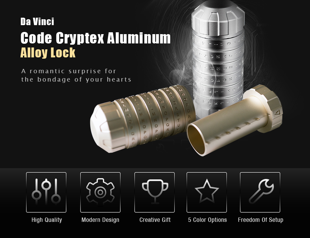 Da Vinci Code Cryptex Creative Romantic Birthday Gift Puzzle Toy Da Vinci Code Cryptex Creative Romantic Birthday Gift Puzzle Toy