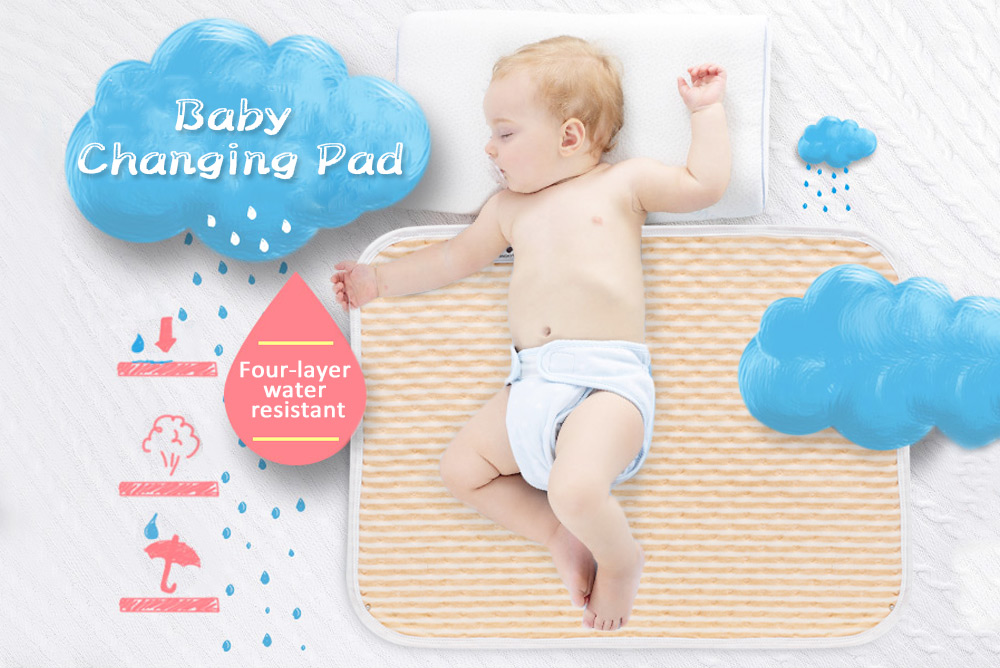 Heart Print Water-resistant Reusable Baby Changing Pad Small Size