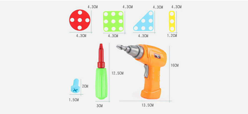 Educational Assembled Building Blocks Electric Drill Toy for Kids