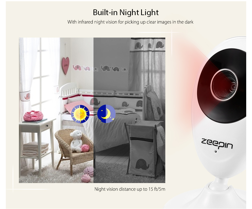 ZEEPIN Digital 2.4 inch Wireless LCD Baby Video Monitor with Night Vision ZEEPIN Digital 2.4 inch Wireless LCD Baby Video Monitor with Night Vision