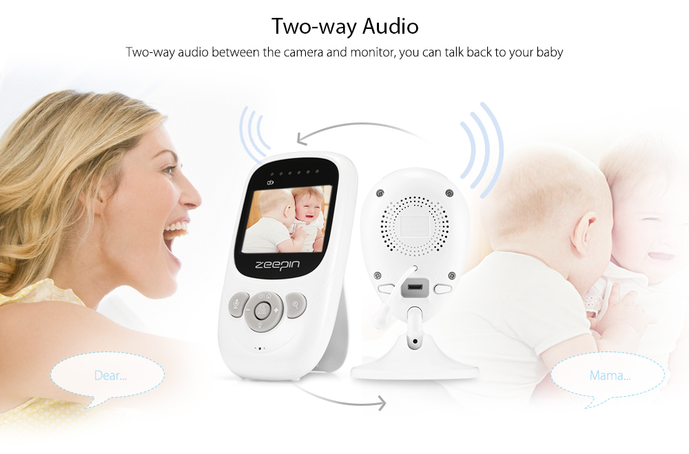 ZEEPIN Digital 2.4 inch Wireless LCD Baby Video Monitor with Night Vision